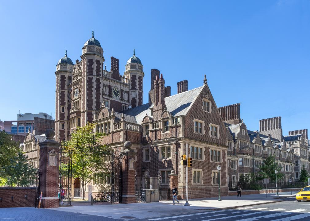 View of University of Pennsylvania buildings from Spruce Street.