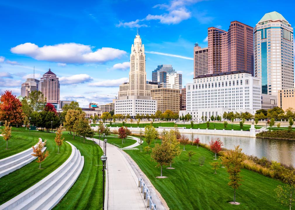 Columbus skyline on the Scioto River.