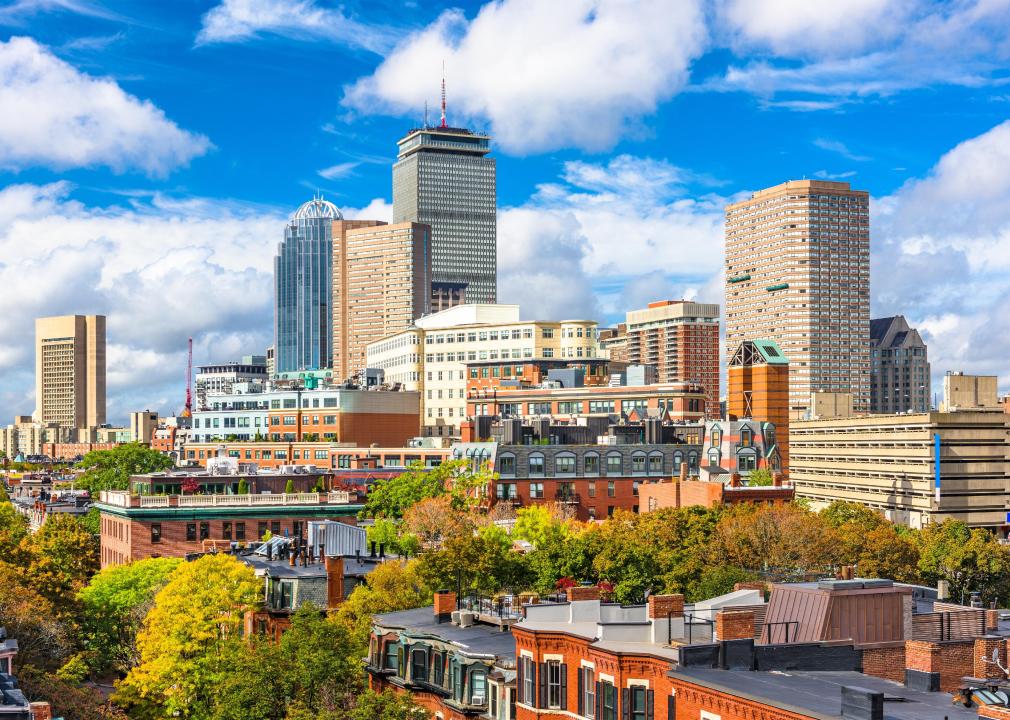 Blues skies over downtown Boston.