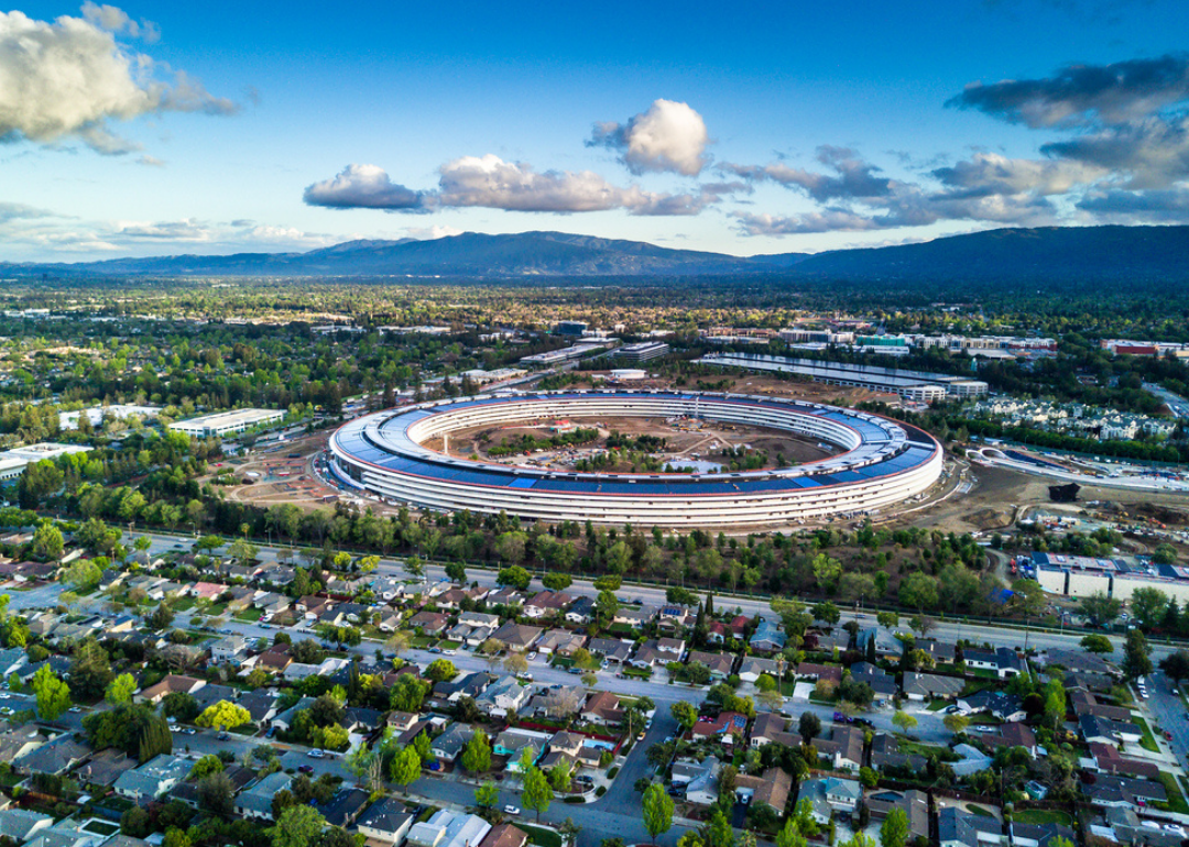 Aerial view of Cupertino