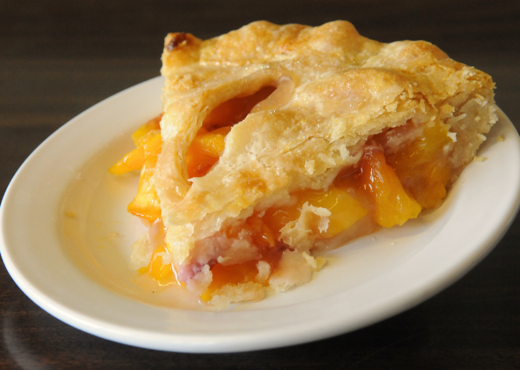 A slice of peach pie.