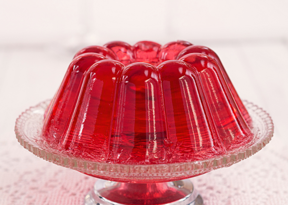 A red Jell-O mold.