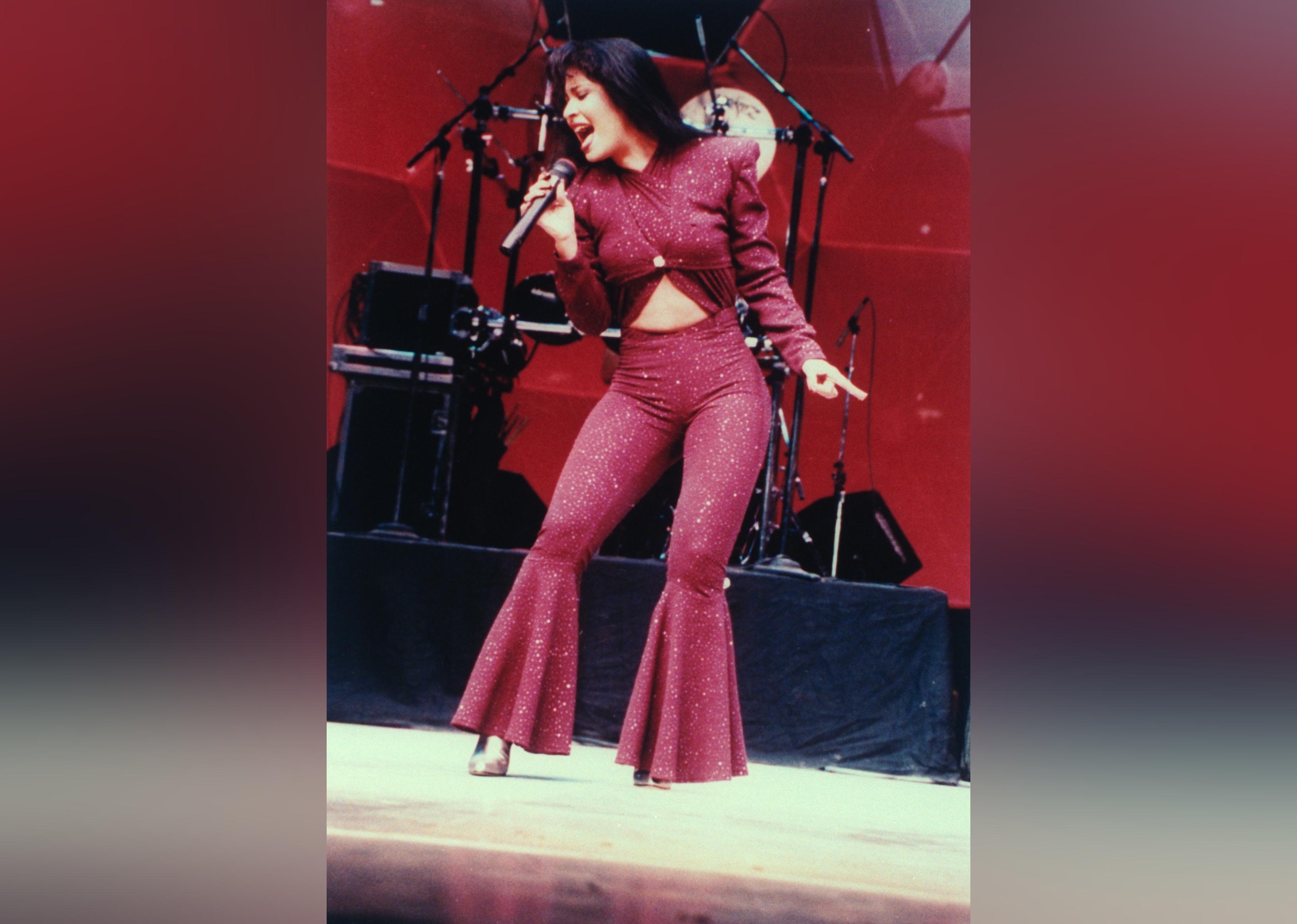 Selena performing in concert.