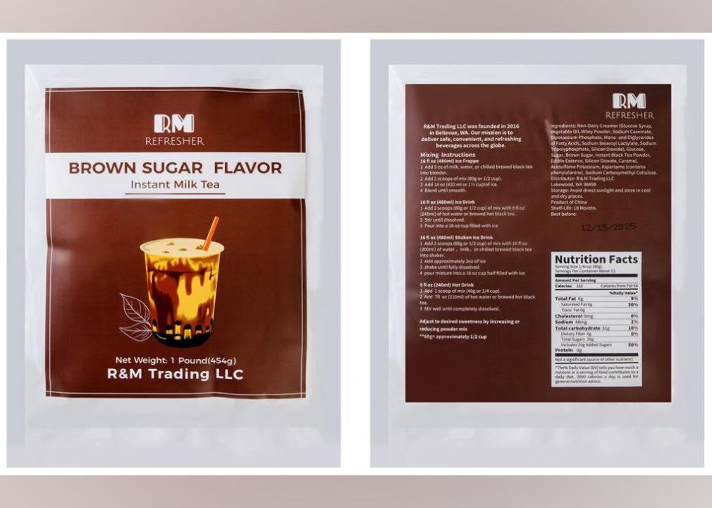 Brown sugar milk tea package