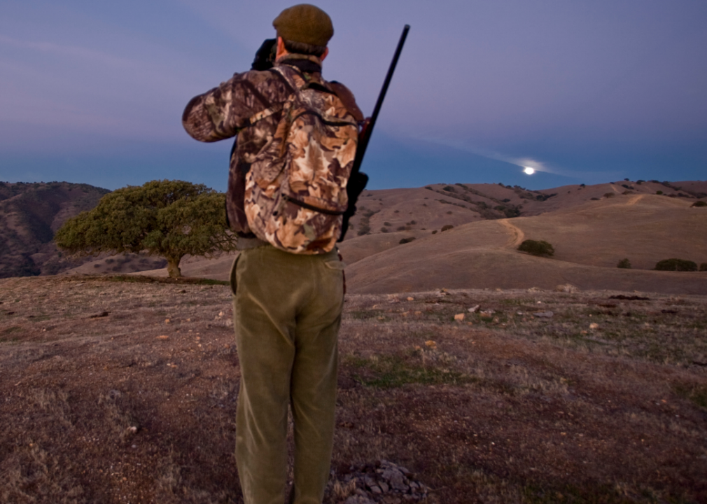 California is the #1 state with the fewest registered hunters