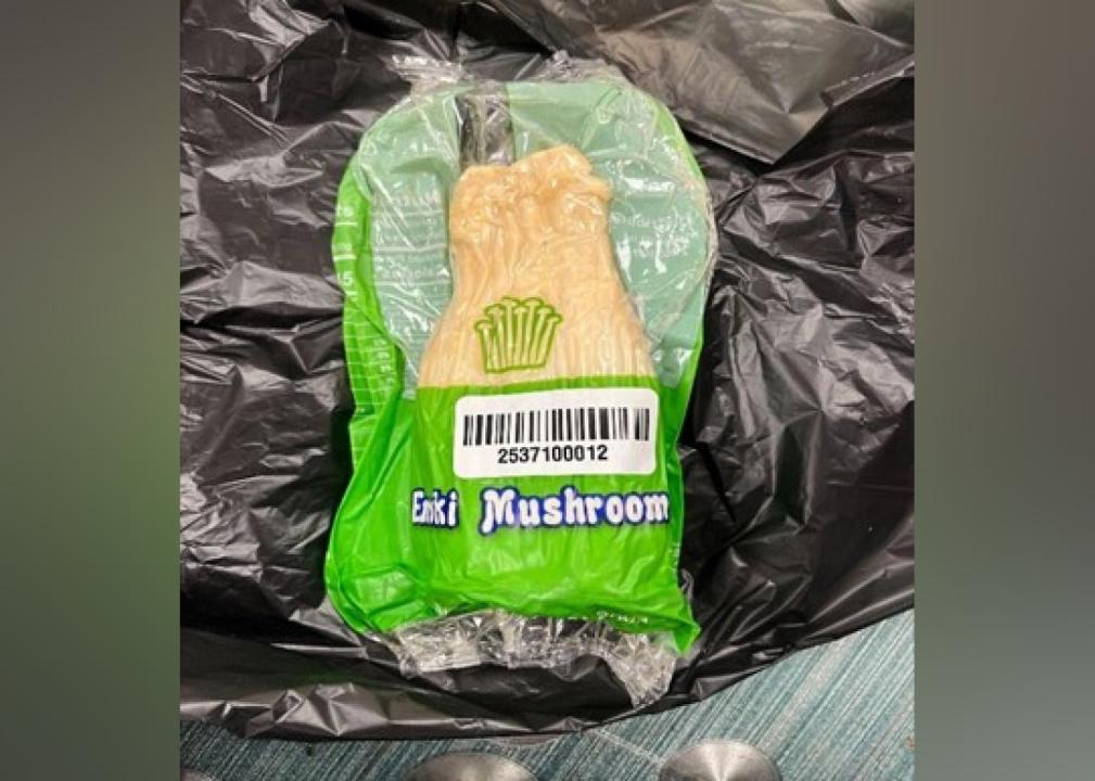Enoki mushrooms Bag of enoki mushrooms.