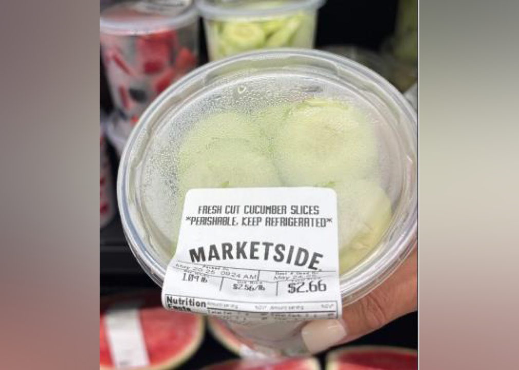 Cucumber slices in container
