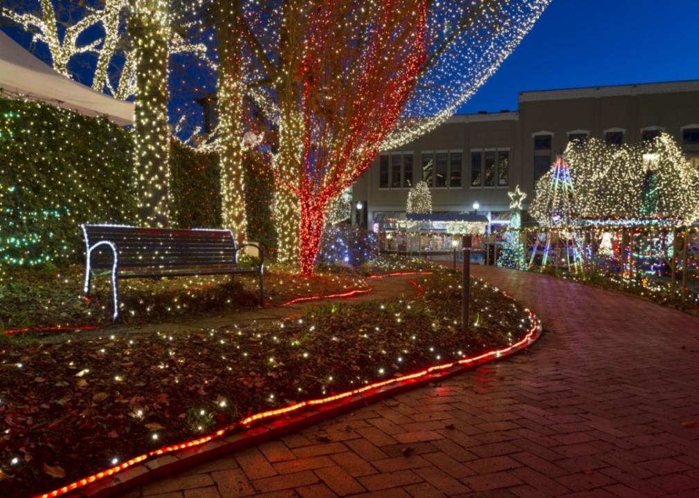 Festive lights in Fayetteville.