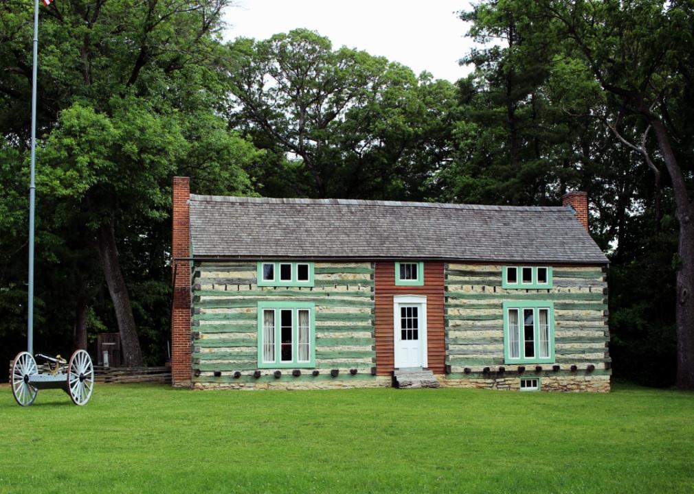 An original log cabin at Grant's Farm.