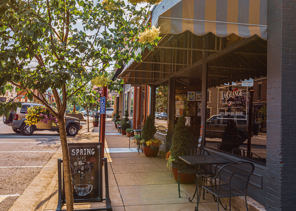 Shopping street in La Grange.