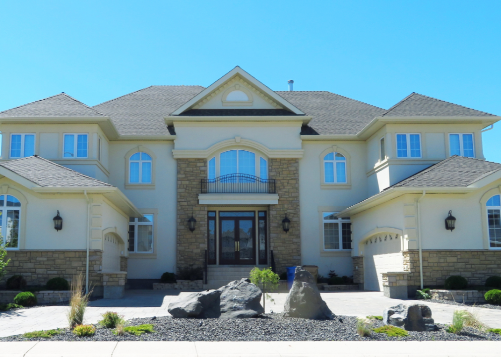 A large stone home.