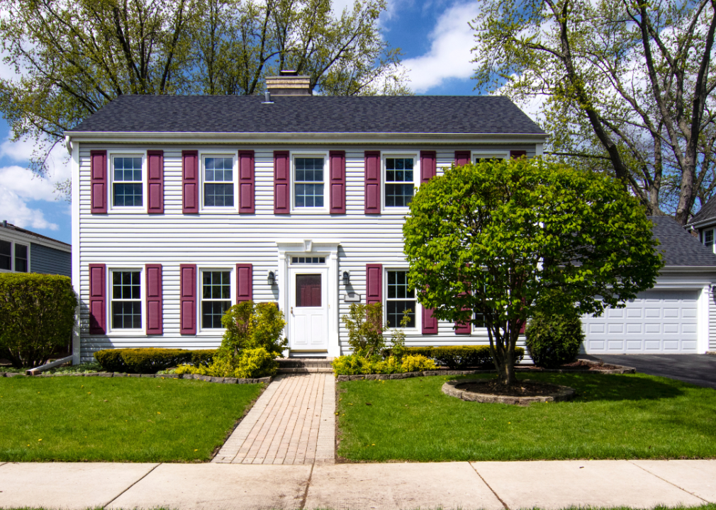 A colonial style home.