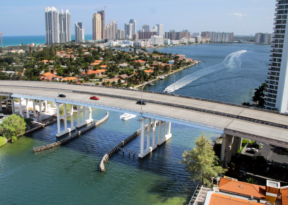 A bridge over Miami Beach.