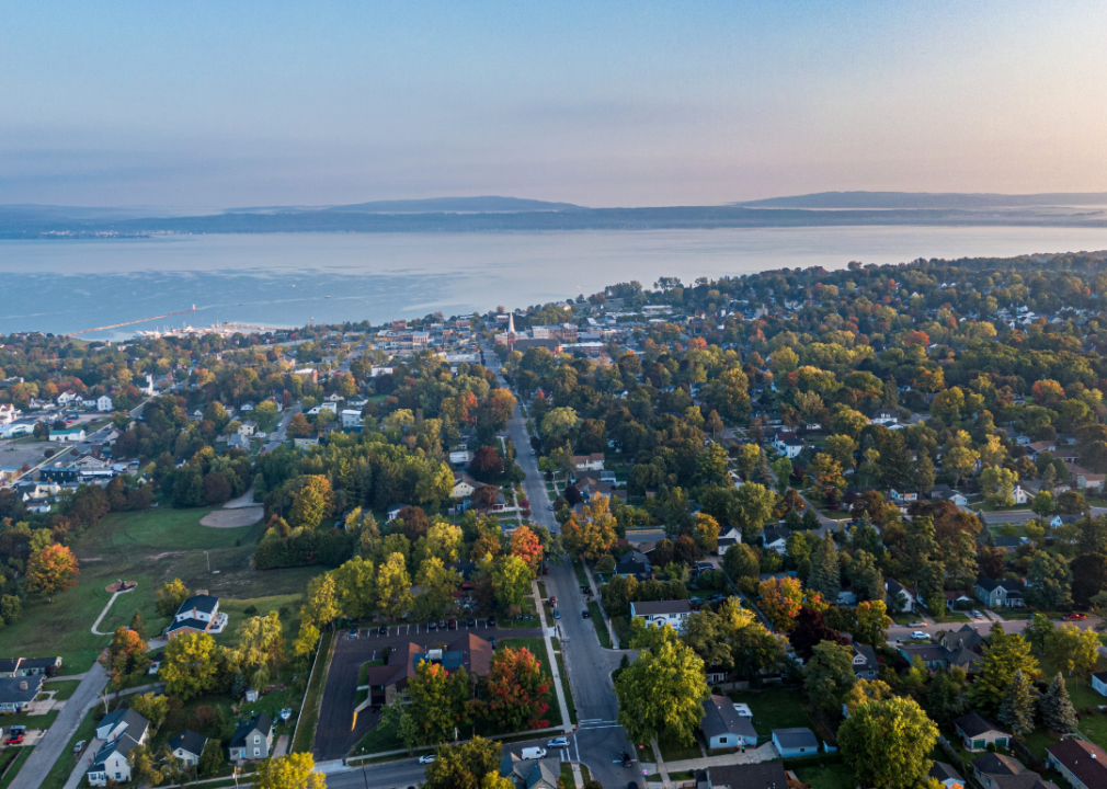 An aerial view of Petoskey.