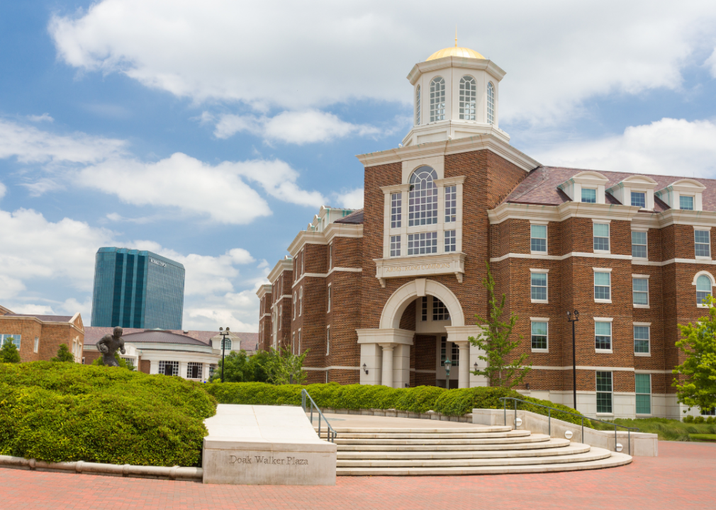 Doak Walker Plaza and Armstrong Commons at Southern Methodist University, a private research university.