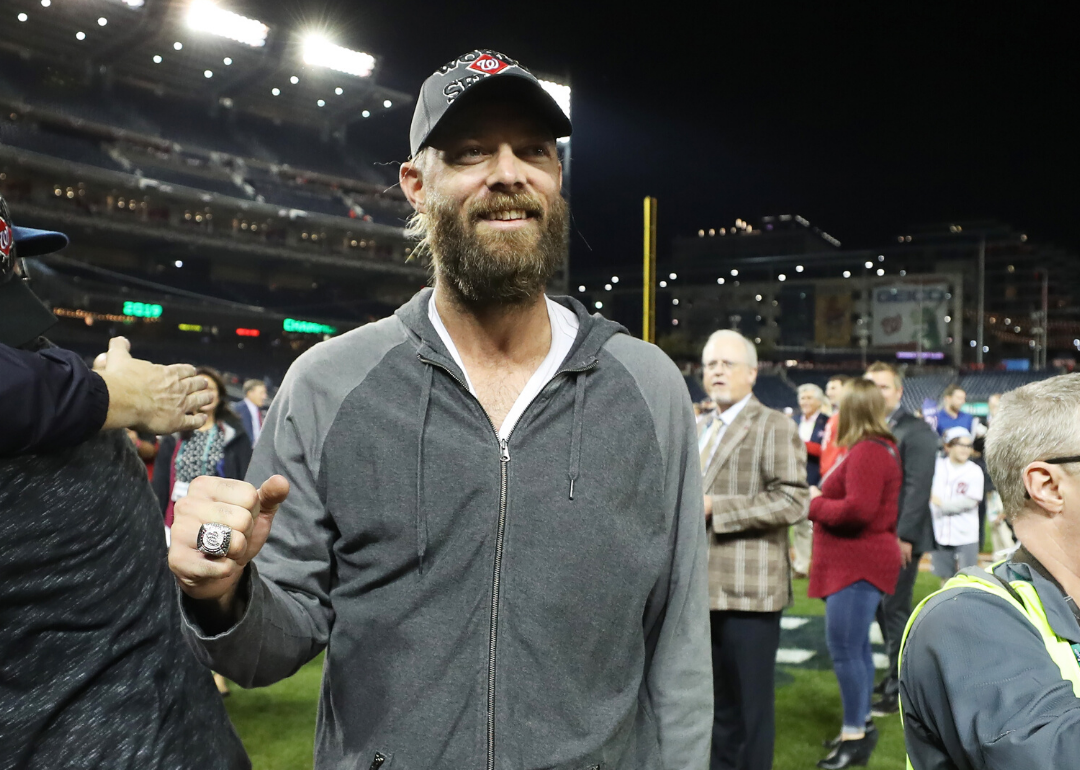Jayson Werth on the field at Nationals Park.