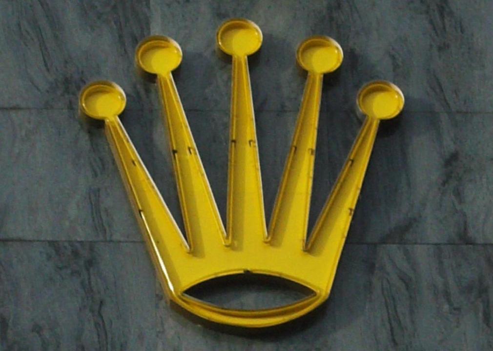 Yellow, five-pointed Rolex logo.