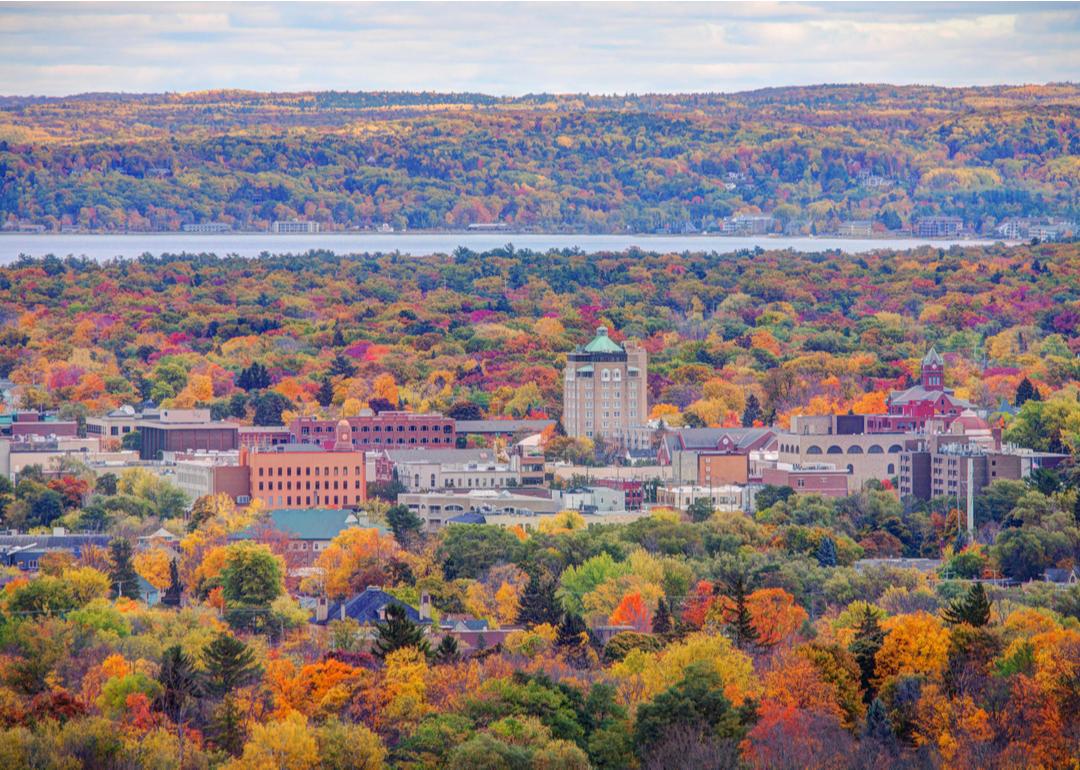 Downtown Traverse City during fall.