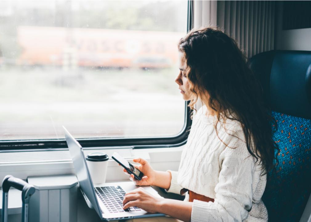 Person working on a train