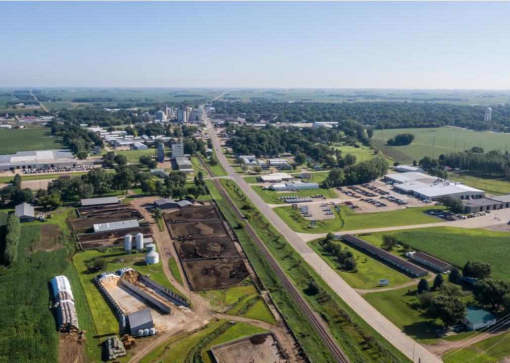 An aerial view of Sheldon, Iowa