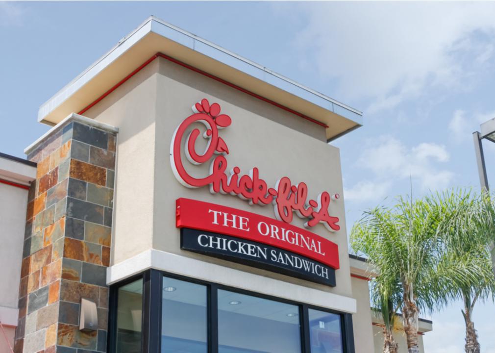 A Chick-Fil-A, the franchise fast food brand from which Trudy Cathy White derives her wealth.