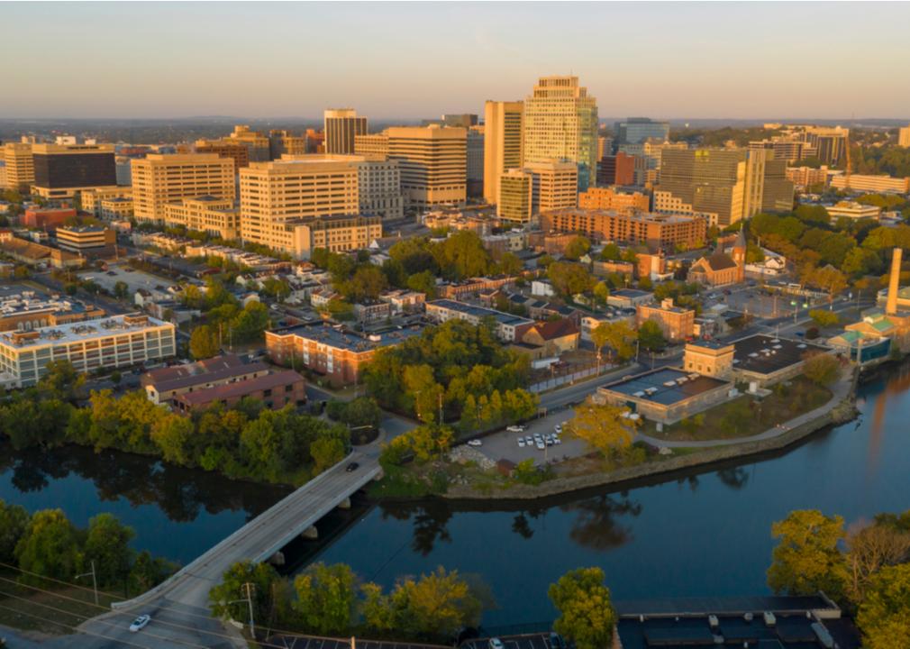 An aerial view of downtown Wilmington, Delaware