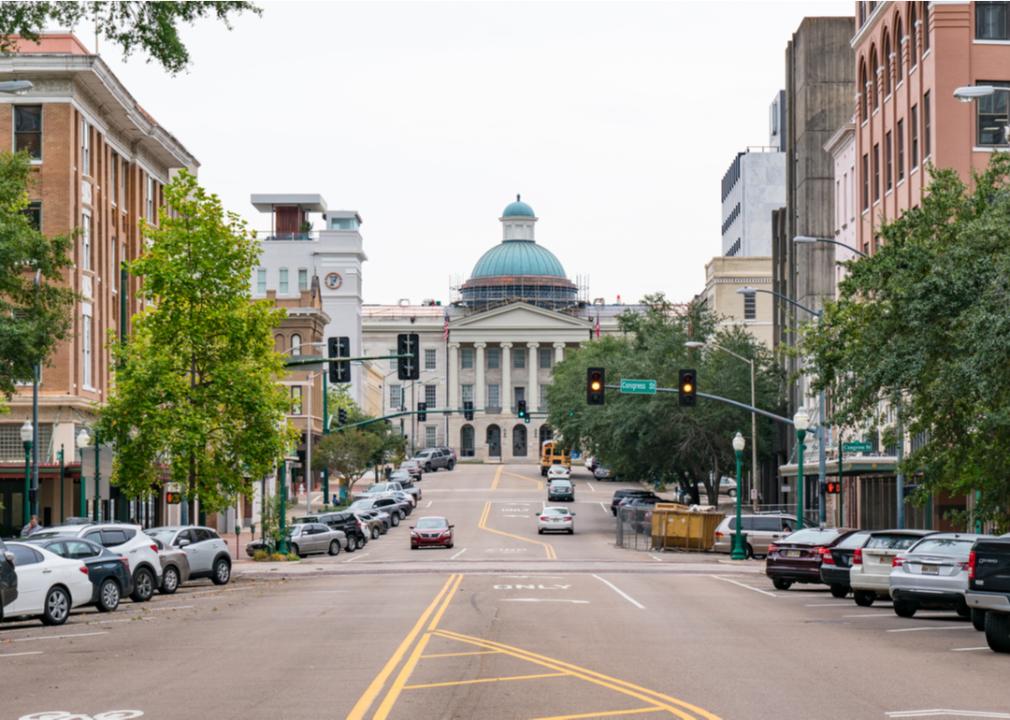 The Old Mississippi Capitol Building from Capitol Street in Jackson, Mississippi