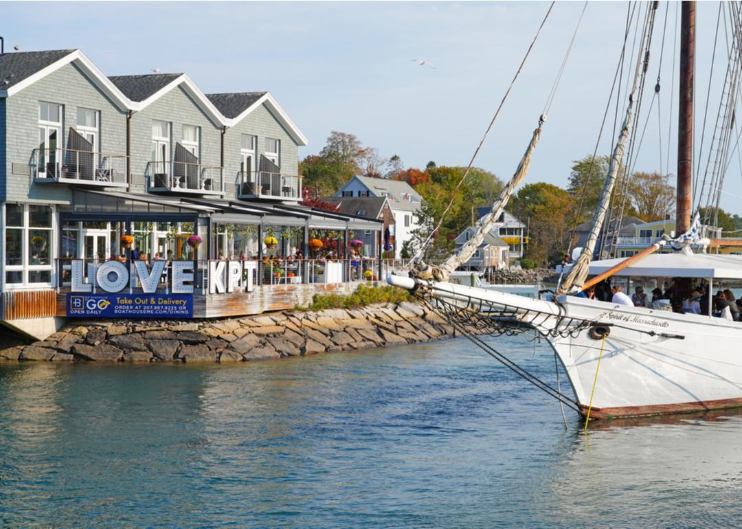 Buildings in Kennebunkport, a coastal town in York County, Maine.