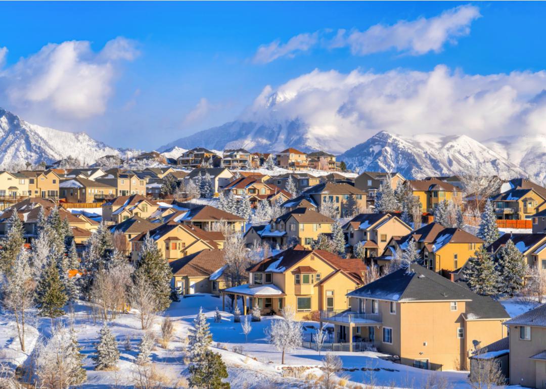 Homes in Highland, Utah, in a prime neighborhood with mountain and sky views.