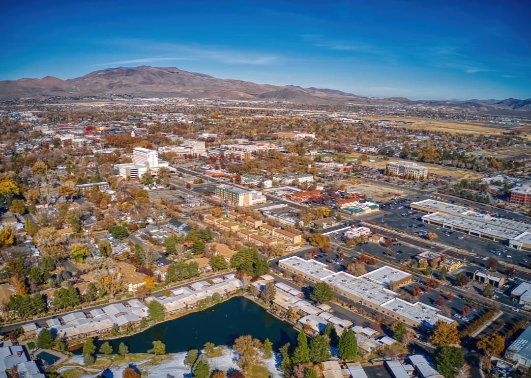 An aerial view of Carson City, Nevada.