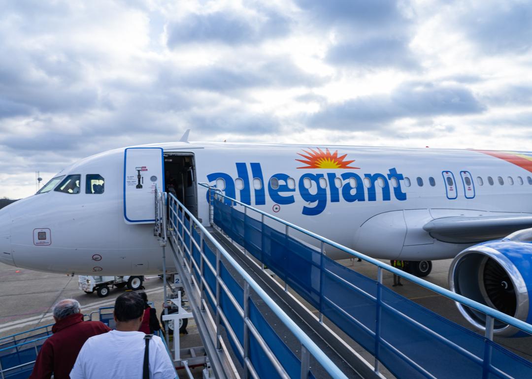 An Allegiant Air plane in Huntington, West Virginia.