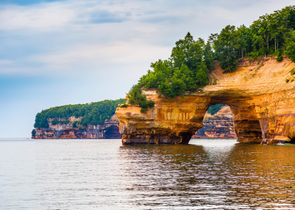 Arched cliffs on Lake Superior.