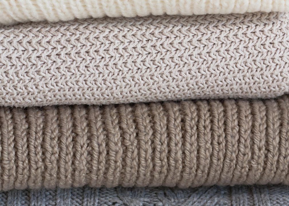 A stack of wool sweaters.