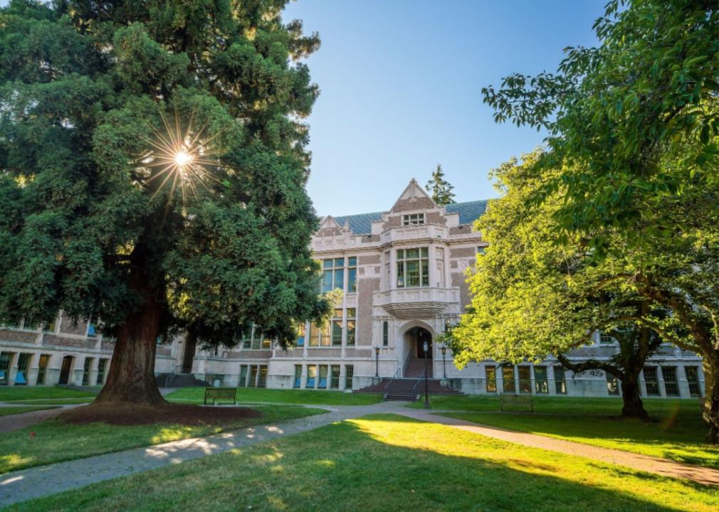 A historic stone building at University of Washington.