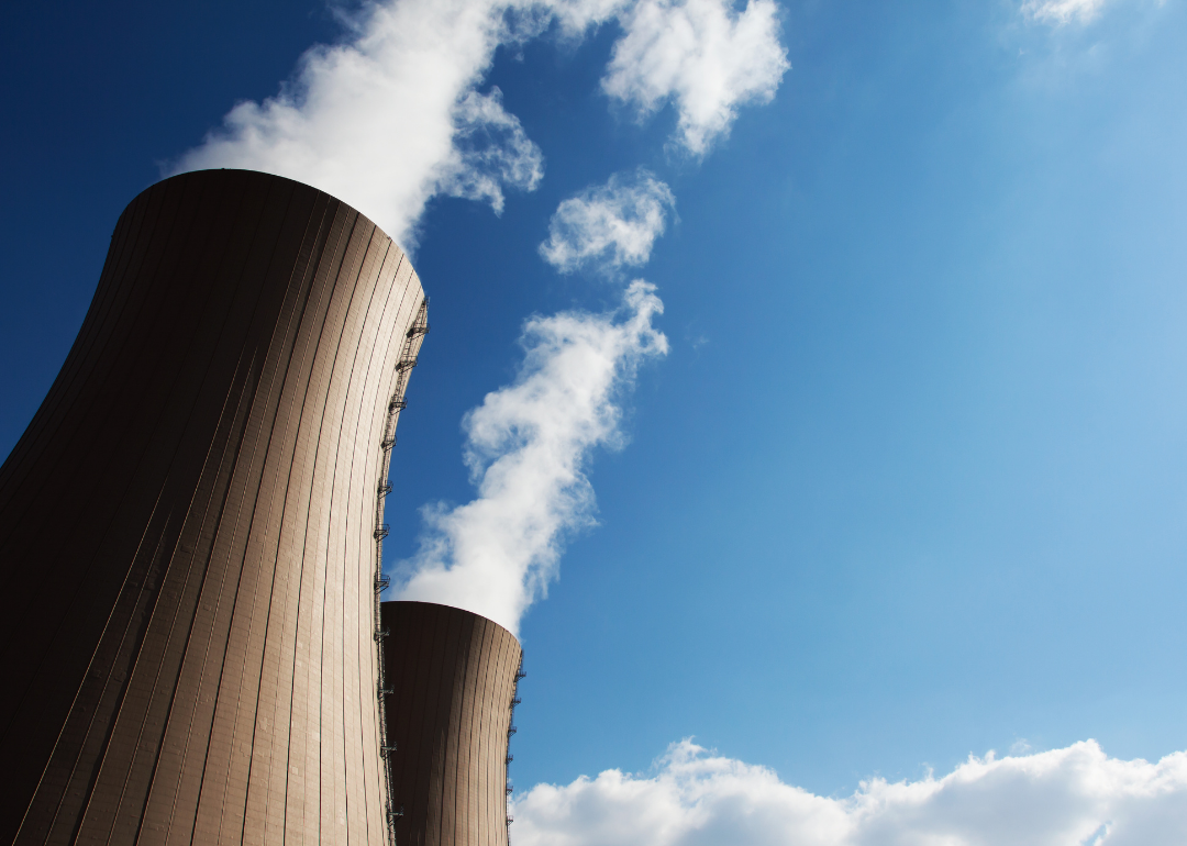 The cooling towers of a nuclear power plant.