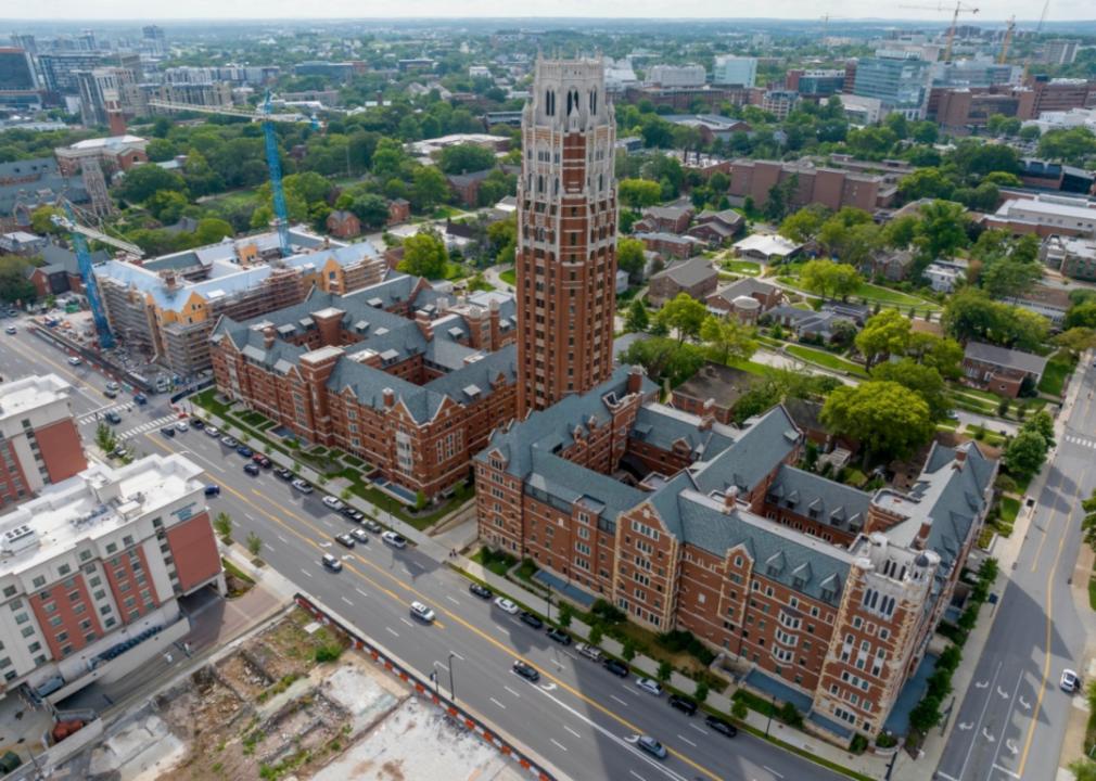 An aerial view of Vanderbilt.