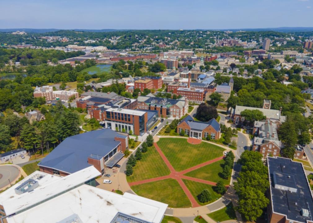 #23. Worcester Polytechnic Institute An aerial view of Worcester Polytechnic.