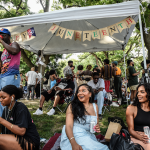 People participate in a Juneteenth celebration in Fort Greene park.