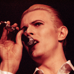 David Bowie performing live onstage at Falkonerteatret in Copenhagen.