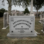 Elijah Bond's Ouija Board Grave in Green Mount Cemetery.