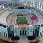 Aerial view of Ohio Stadium on the campus of Ohio State University