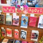Display of banned books or censored books at Books Inc independent bookstore in Alameda, California, October 16, 2021.