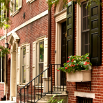 Rows of brick residences in Philadelphia, Pennsylvania.