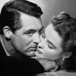 Cary Grant as T.R. Devlin and Ingrid Bergman as Alicia Huberman in "Notorious"