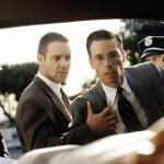 Russell Crowe and Guy Pearce in the 1997 whodunit movie "L.A. Confidential."