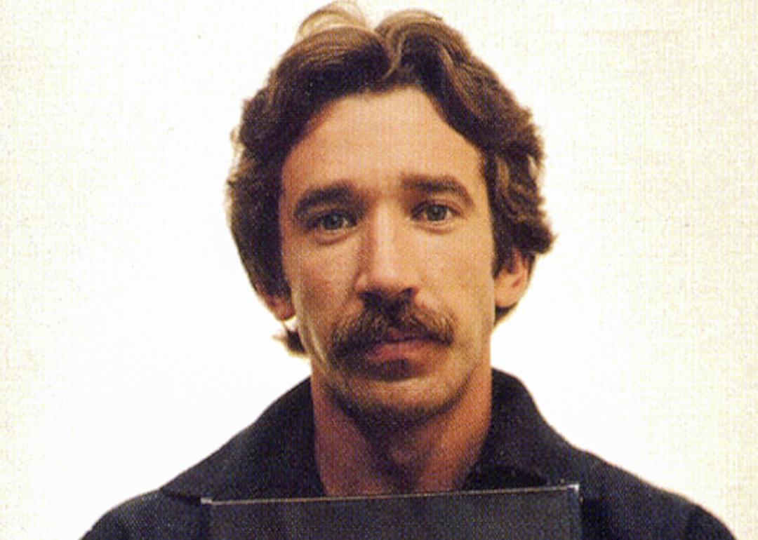  American actor and comedian Tim Allen in a mug shot following his arrest for cocaine possession, Kalamazoo, Michigan, in 1978.