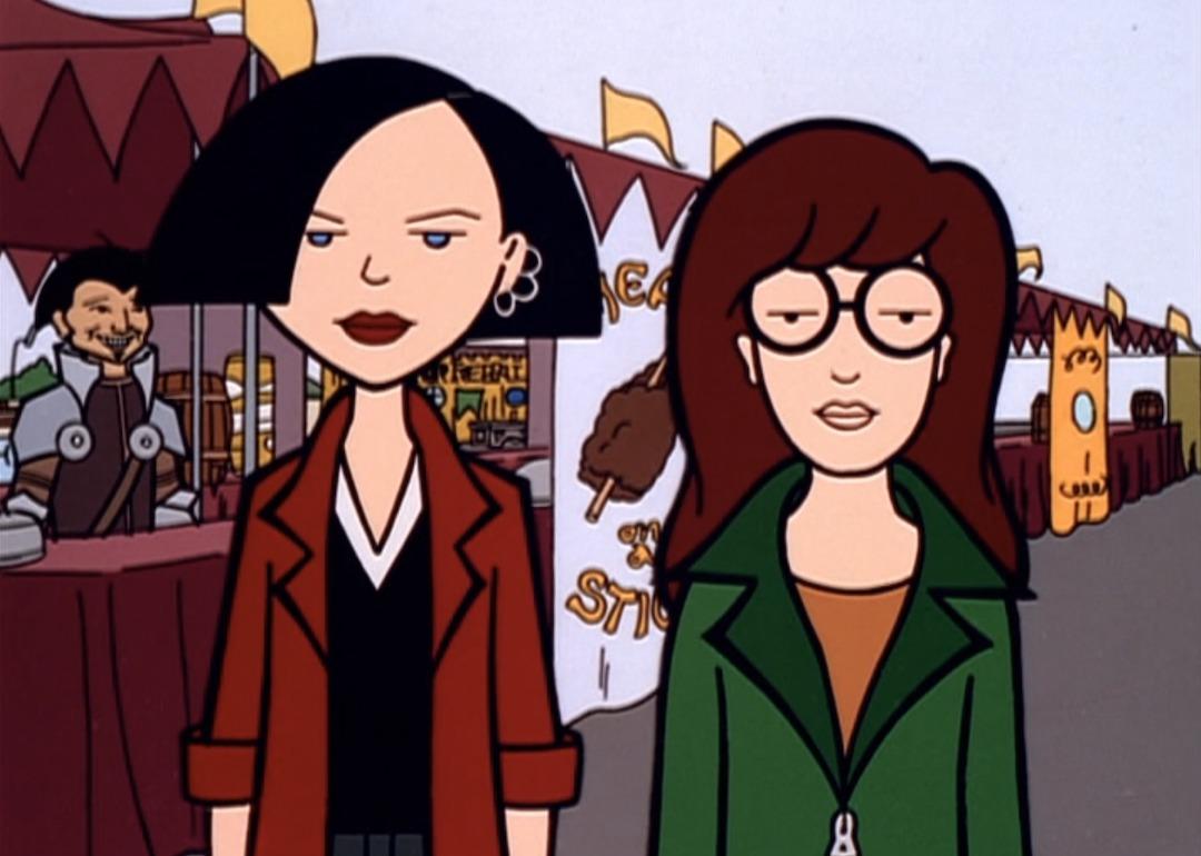 Daria and her friend Jane at a fair in the 1990s MTV cartoon 'Daria.'
