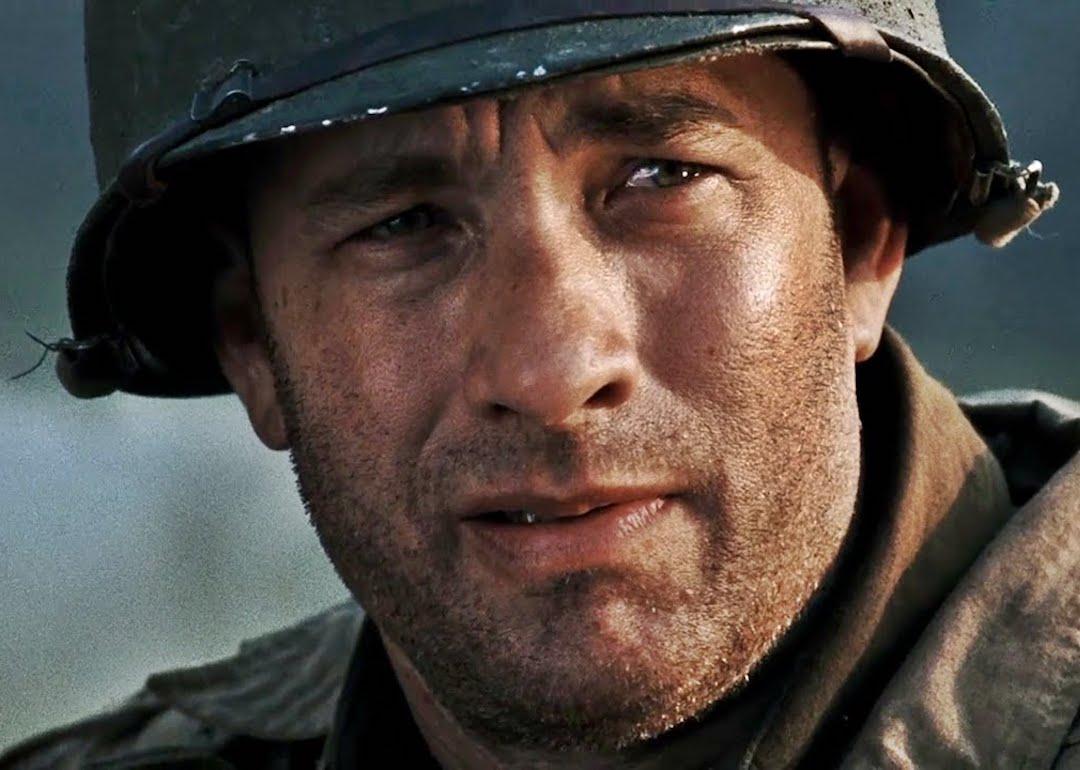 Tom Hanks wears a uniform in 'Saving Private Ryan.'