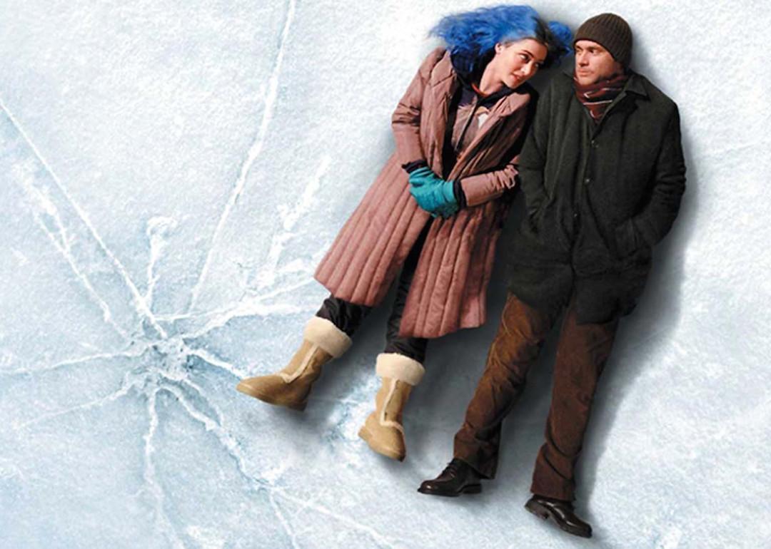 Kate Winslet and Jim Carrey lying in the snow in 'Eternal Sunshine of the Spotless Mind.'