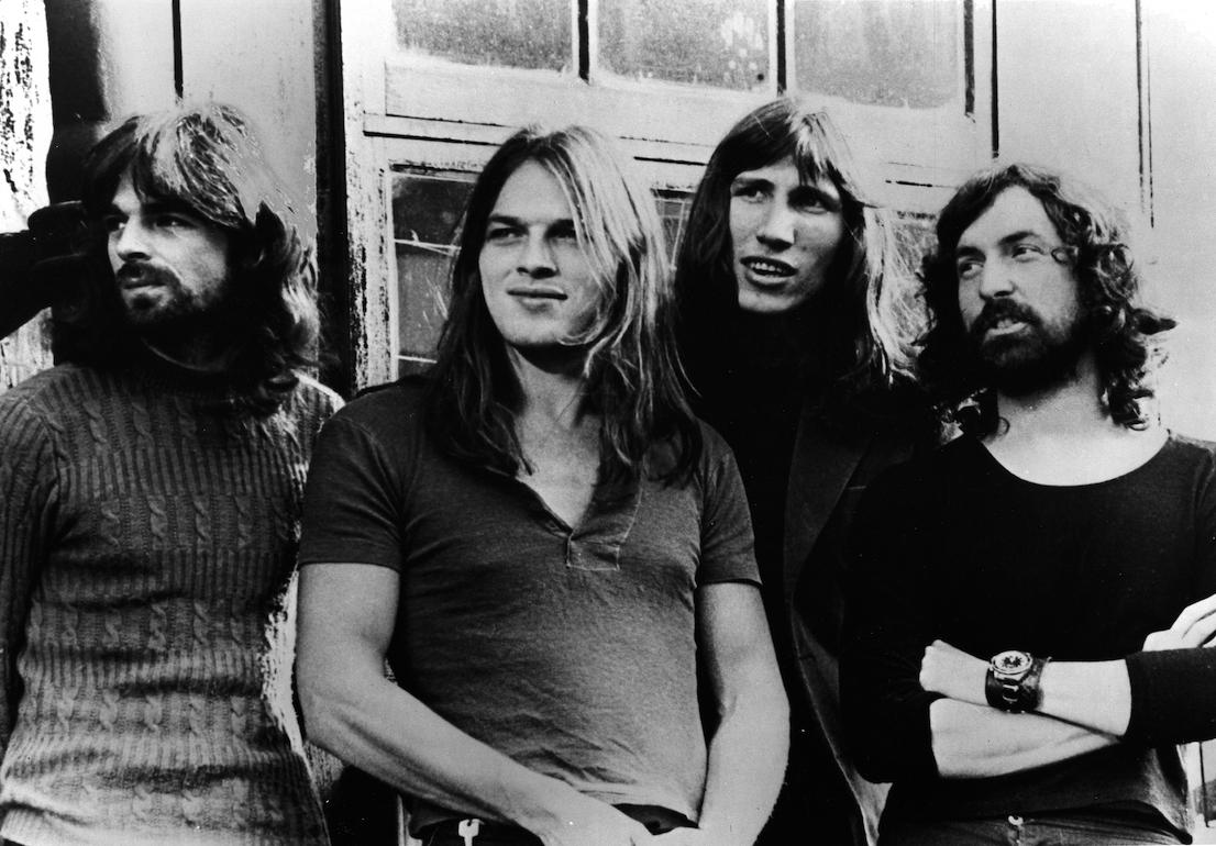 Rick Wright, Dave Gilmour, Roger Waters, and Nick Mason of Pink Floyd pose for a publicity shot circa 1973.